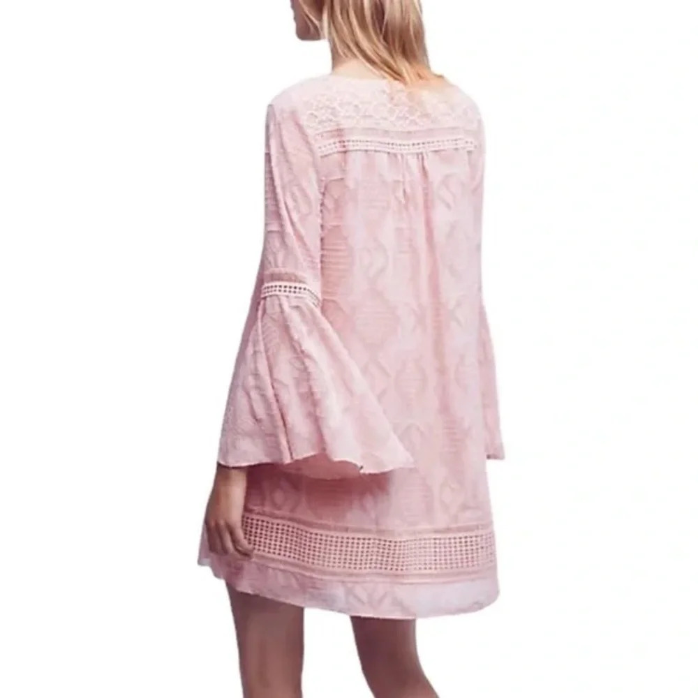 Anthropologie Floreat Esme Bell Sleeve Dress in Pink - Picture 3 of 8